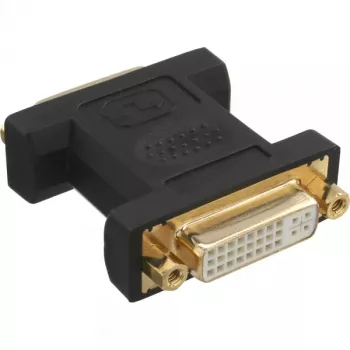 InLine DVI-I Adapteris digitāls + analogs 24+5 sievišķais / sievišķais melns ar zeltītiem kontaktiem