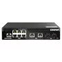 QNAP QSW-M2106R-2S2T tīkla slēdzis, pārvaldāms L2, 10G Ethernet (100/1000/10000), 1U, melns
