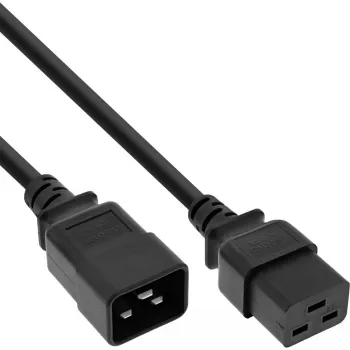 InLine barošanas kabelis C19 / C20 3-pin IEC sievišķais / vīrišķais melns 0.5m