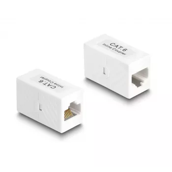 DeLOCK Adapters RJ45 ligzda uz RJ45 ligzdu Cat.6 UTP 1m Balts