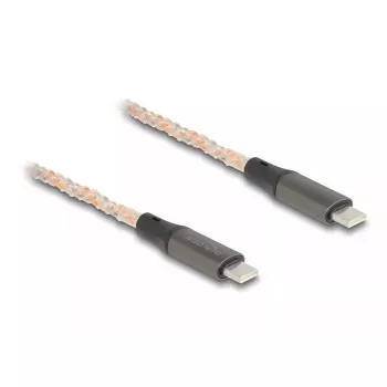 DeLOCK USB 2.0 kabelis USB Type-C vīriešu–vīriešu PD 3.0 100 W RGB 1,20 m
