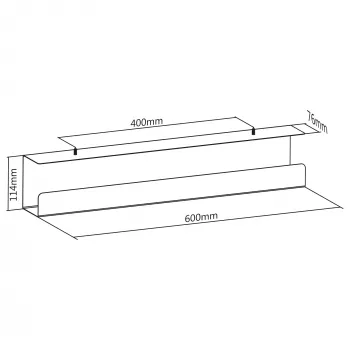 InLine zemgalda kabeļu pārvaldības sistēma 23190W — tērauds, balts, 114×600×76 mm