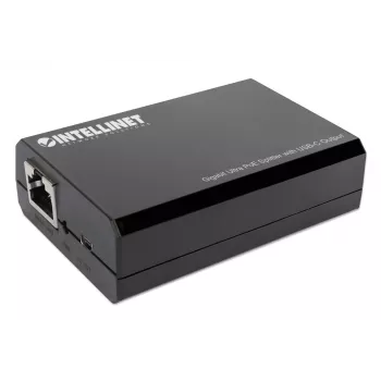 Intellinet PoE Sadalītājs ar USB-C Izvadu, PoE++ / 4PPoE, Gigabit Ultra, IEEE 802.3bt, RJ45 Ieejas un Izejas Porti, Līdz 45 W USB-C Izvads