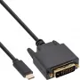 InLine USB Displeja kabelis, USB-C vīrišķais / DVI vīrišķais (DP Alt Mode), melns, 1m