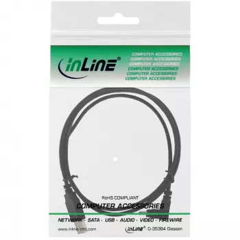 InLine USB kabelis, USB A (vīriešu) uz Mini-USB B 5-pin (vīriešu) 90° leņķis uz leju, melns, 1m