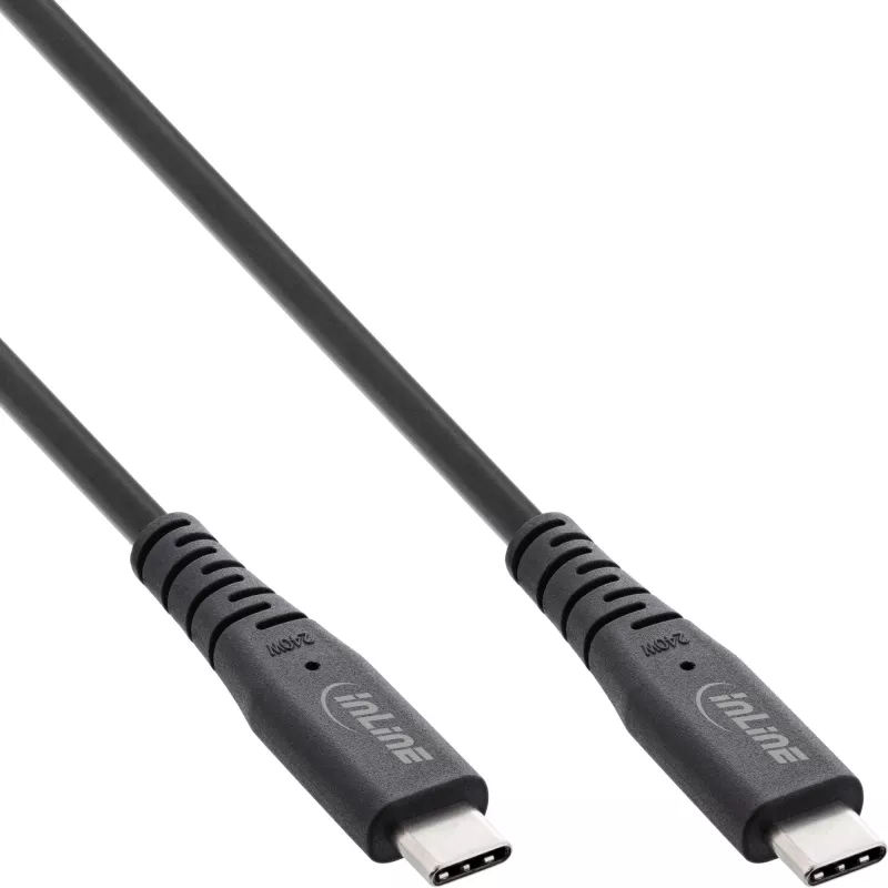 USB4 kabelis InLine USB-C vīriešu uz USB-C vīriešu, USB4 Gen 3x2, 40 Gbit/s, PD 240W, 8K@60Hz, TPE, 2 m