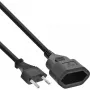 InLine Euro Tip C pagarinātājs vīriešu/sieviešu, melns, 2m