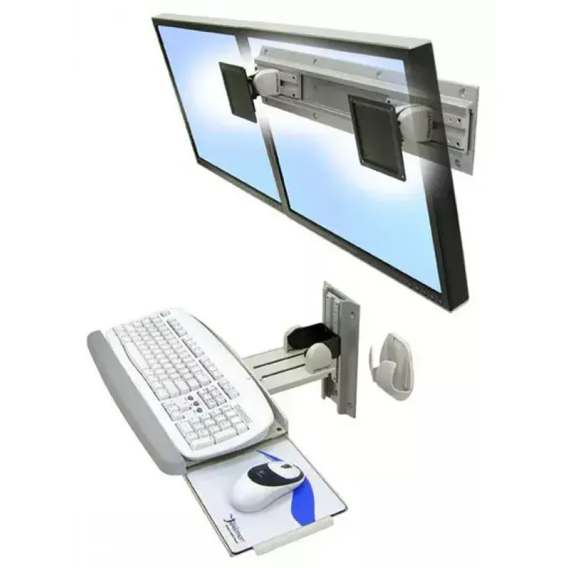Sienas stiprinājums Ergotron Neo-Flex diviem monitoriem 61 cm (24 collas) Sudrabs