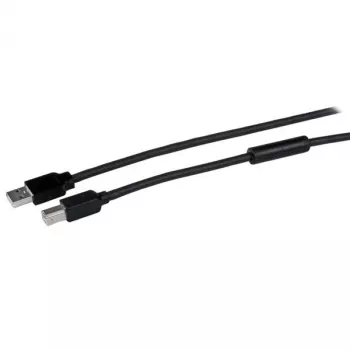 StarTech.com 50 pēdu (15m) aktīvs USB 2.0 A-B kabelis, garš printera USB kabelis, 1x USB-A (tēviņš), 1x USB-B (tēviņš) - Melns