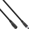 InLine pagarinātājs līdzstrāvai, DC spraudnis vīrišķais/sieviešu 4.0x1.7mm, melns, 3m