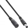 InLine DC pagarinātājkabelis, DC spraudnis tēviņš/mātīte 5.5x2.1mm, melns, 0.5m