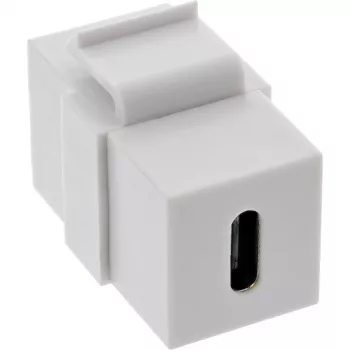 InLine USB 3.1 Snap-In modulis, USB-C sieviete/sieviete, balts korpuss
