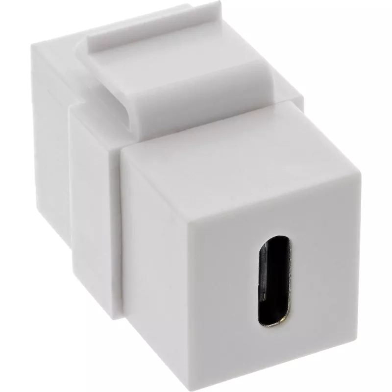 InLine USB 3.1 Snap-In modulis, USB-C sieviete/sieviete, balts korpuss