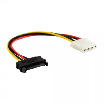 InLine SATA barošanas adaptera kabelis 15 kontaktu sievišķais / 4 kontaktu vīrišķais 0,15 m 29669