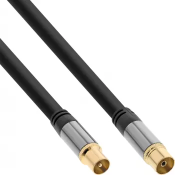 InLine Premium antenas kabelis, 4x ekranēts, >110dB, melns, 10m