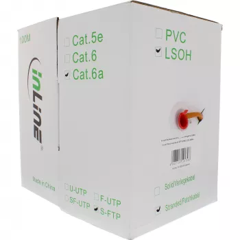 InLine Patch Kabelis S/FTP PiMF Cat.6A bezhalogēns 500MHz oranžs 100m