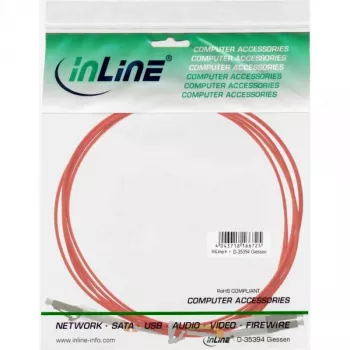 InLine optiskās šķiedras dupleksais kabelis LC/LC 88541 50/125µm OM2 1m