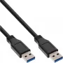 InLine USB 3.2 Gen.1 kabelis A ligzda / A spraudnis, melns, 3m