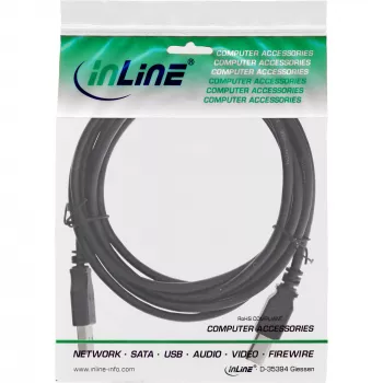 USB 2.0 kabelis A tipa vīrišķais / B tipa vīrišķais melns 7m InLine 34557X
