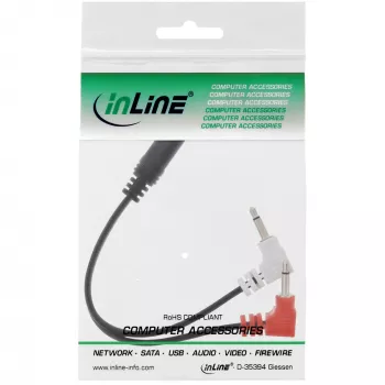 InLine Audio Plane adapteris austiņām, 2x 3.5mm vīriešu uz 3.5mm sieviešu 3 kontaktu, 0.15m