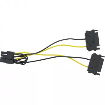 InLine strāvas adaptera kabelis, 2x SATA vīriešu / 8-pin PCI-Express vīriešu, 0,15 m