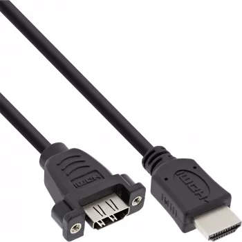 HDMI 4K2K adapteris A tipa tēviņš / mātīte ar atloku 0,6 m InLine 17500B