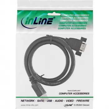 HDMI 4K2K adapteris A tipa tēviņš / mātīte ar atloku 0,6 m InLine 17500B