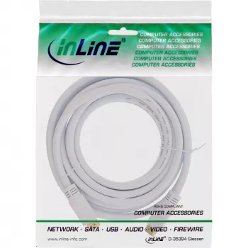 InLine High Speed HDMI kabelis ar Ethernet, M/M, balts, zeltīti kontakti, 7,5 m