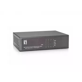 LevelOne FEP-0812 8-portu Fast Ethernet PoE slēdzis, 802.3at/af PoE, 4 PoE izejas, 65W