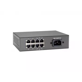 LevelOne FEP-0812 8-portu Fast Ethernet PoE slēdzis, 802.3at/af PoE, 4 PoE izejas, 65W