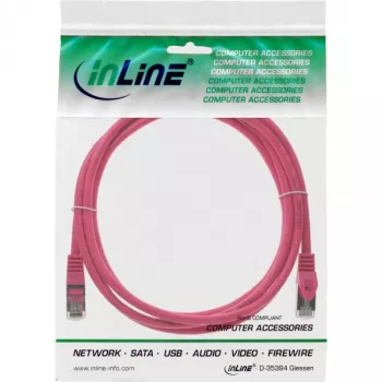 InLine Patch Kabelis SF/UTP Cat.5e Rozā 0,3m