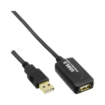 InLine USB 2.0 aktīvais signāla retranslatora pagarinātājs A vīrieša / A sieviete, 25 m