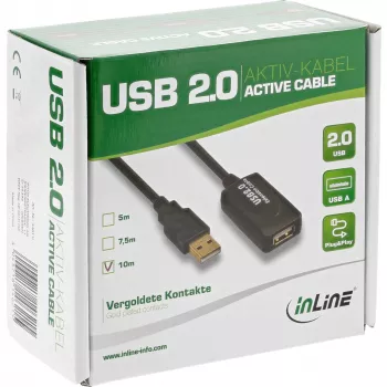 InLine USB 2.0 aktīvais signāla retranslatora pagarinātājs A vīrieša / A sieviete, 25 m