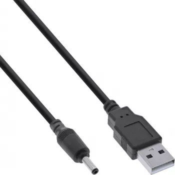 InLine USB līdzstrāvas adaptera kabelis, USB A tēviņš uz DC 3.5x1.35mm 2m