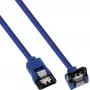 InLine SATA 6Gb/s Apaļš Kabelis zils leņķa 90° ar fiksatoriem 0.3m