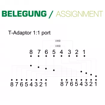 InLine ISDN sadalītājs 69932B 1 -> 2 0.15m ar rezistoriem