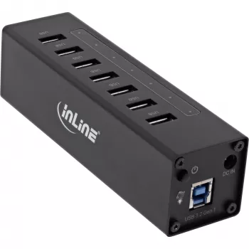 InLine USB 3.0 7 portu centrmezgls, alumīnija korpuss, ar 2.5A barošanas bloku