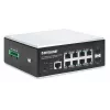Intellinet 508278 rūpniecisks 8 portu Gigabit Ethernet PoE+ L2+ komutators ar pārvaldību tīmekļa pārlūkā, 2x SFP, 30 W uz portu, DIN sliede, no -40 līdz 85 °C, IP30, bez ventilatora