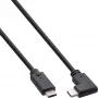 InLine USB 3.2 Gen.2 kabelis, USB-C tēviņš/tēviņš leņķa, melns, 1m