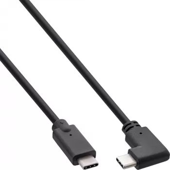 InLine USB 3.2 Gen.2 kabelis, USB-C vīriešu/vīriešu leņķa, melns, 1,5m