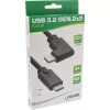 InLine USB 3.2 Gen.2 kabelis, USB-C vīriešu/vīriešu leņķa, melns, 1,5m