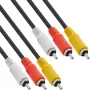 InLine AV kabelis 3x RCA vīriešu/vīriešu 0.5m, melns