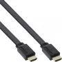 InLine HDMI plakanais kabelis High Speed ar Ethernet, zeltīti kontakti, melns, 0.5m