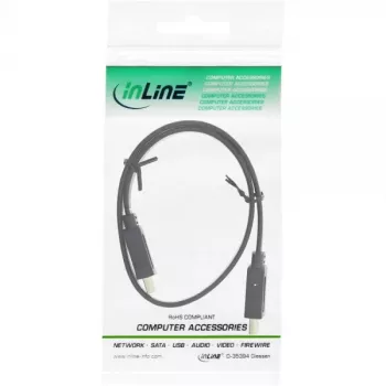 InLine HDMI plakanais kabelis High Speed ar Ethernet, zeltīti kontakti, melns, 0.5m