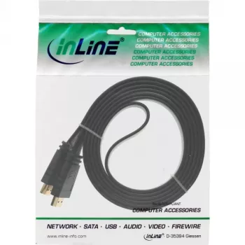 InLine HDMI plakanais kabelis High Speed ar Ethernet, apzeltīti kontakti, melns, 2m