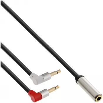 InLine Slim Audio lidmašīnas sēdekļa kabelis 2x 3.5mm vīrietis uz 1x sieviete, 2m