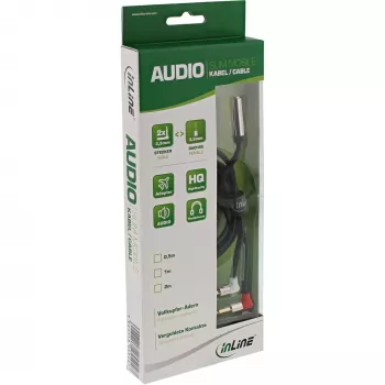 InLine Slim Audio lidmašīnas sēdekļa kabelis 2x 3.5mm vīrietis uz 1x sieviete, 2m