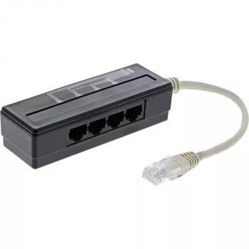 InLine 4-virzienu telefona portu sadalītājs, RJ45 spraudnis uz 4x RJ45 ligzdu, 0,15 m