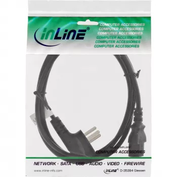 InLine barošanas kabelis, Izraēlas H tipa / 3-pin IEC C13 tēviņš, 3 m