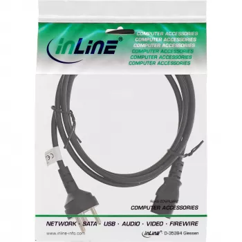 InLine barošanas kabelis Dānijas Type K spraudnis / 3-pin IEC C13, 3m